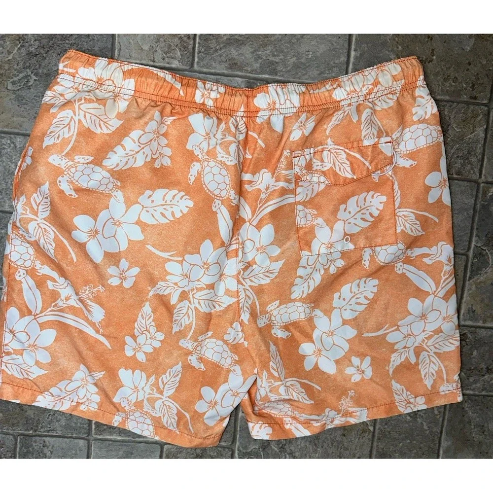 Tommy Bahama‎ XL Swim Trunks Lined Floral Hawaiian Sea Life Turtles